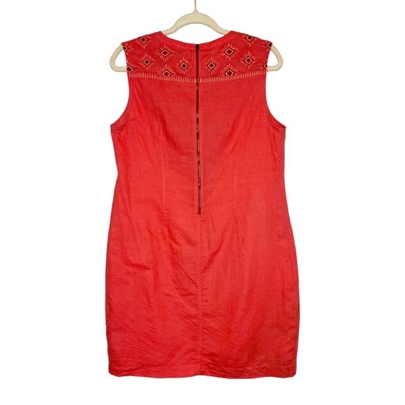 J. CREW Linen Blend Sleeveless Embroidered Mini Dress. Size Small - Picture 3 of 7